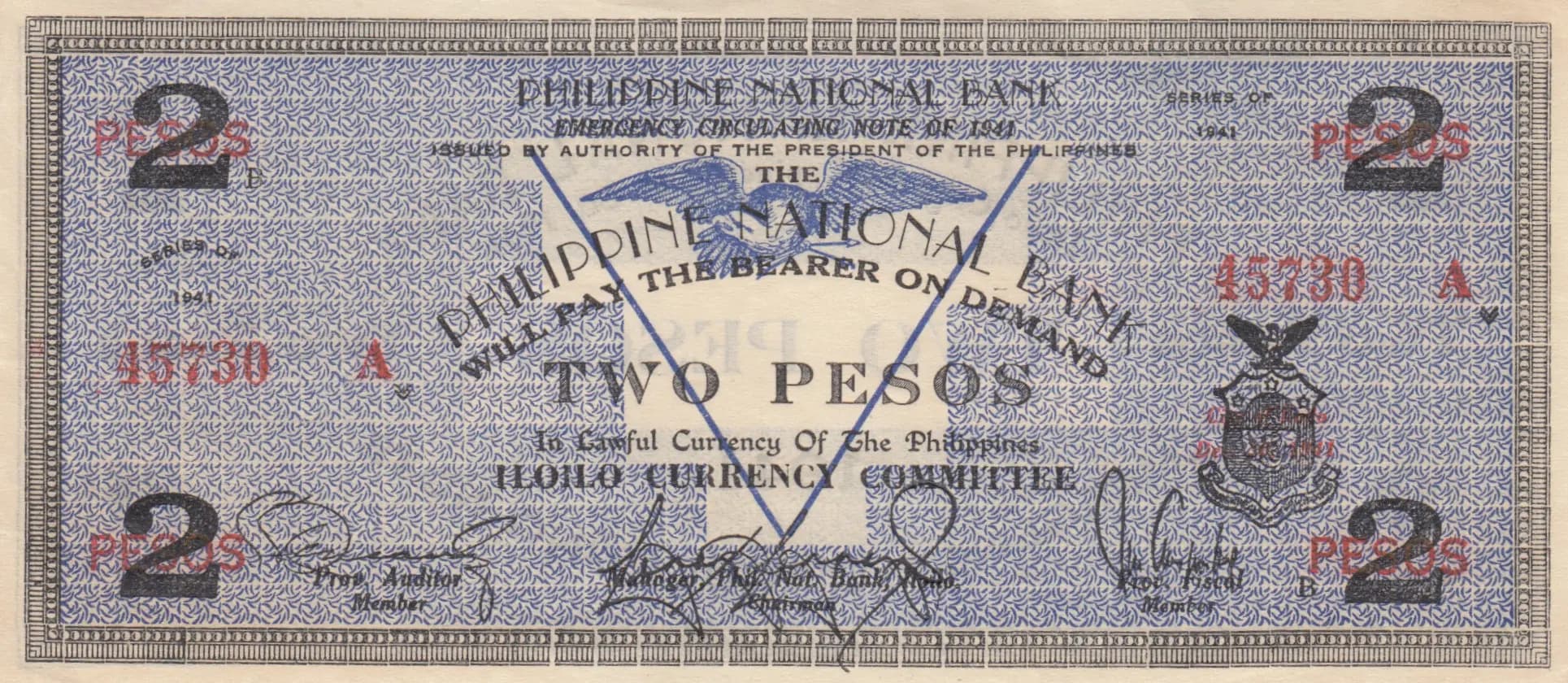 2 pesos 1941 from Philippines, P-S306 (1941) — image 1