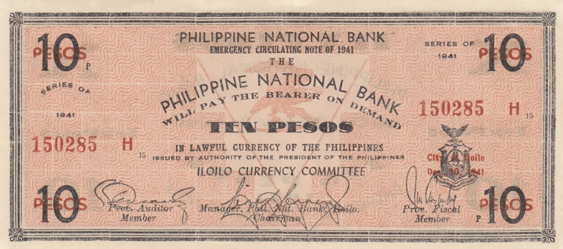 10 pesos 1941 from Philippines, P-S309 (1941) — image 1