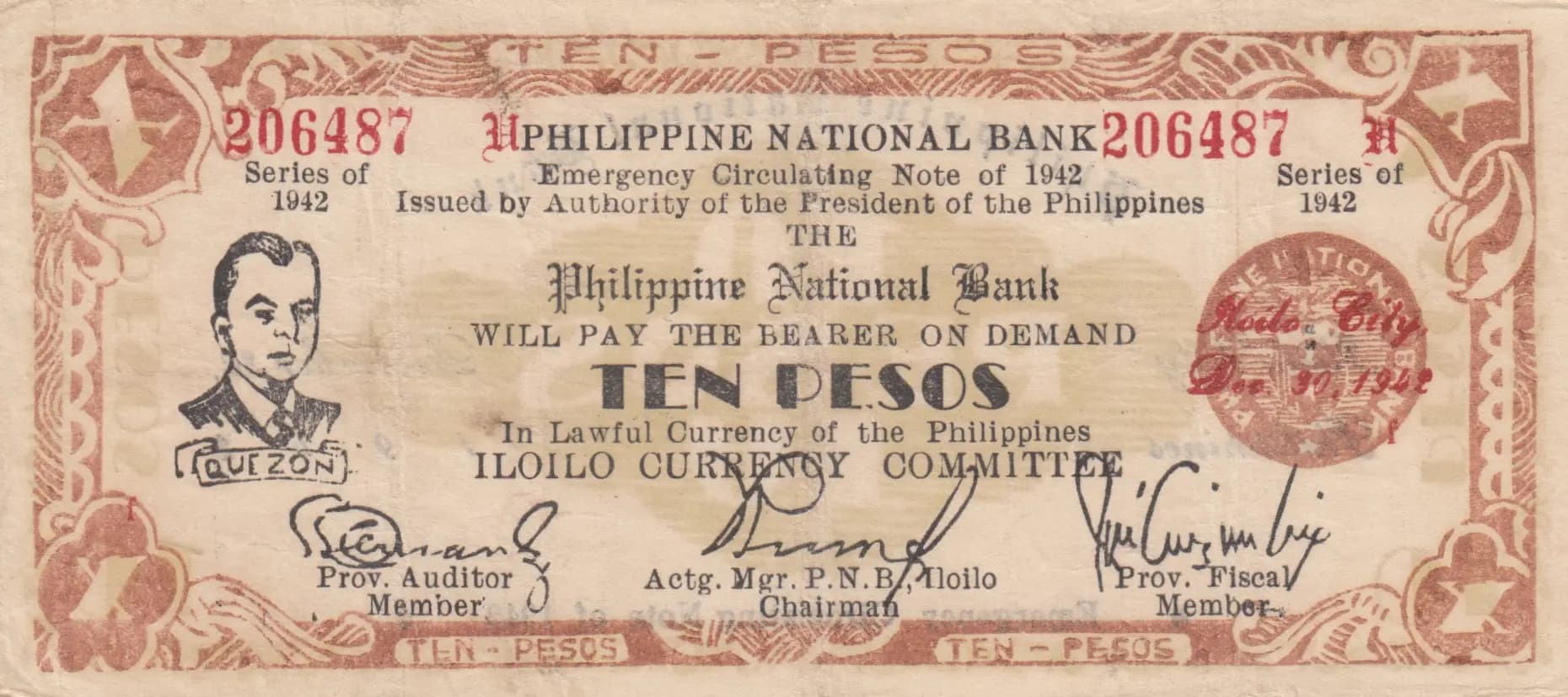 10 pesos 1942 from Philippines, P-S317a (1942) — image 1