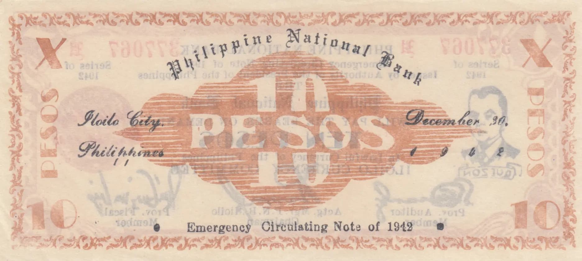 10 pesos 1942 from Philippines, P-S317b (1942) — image 2