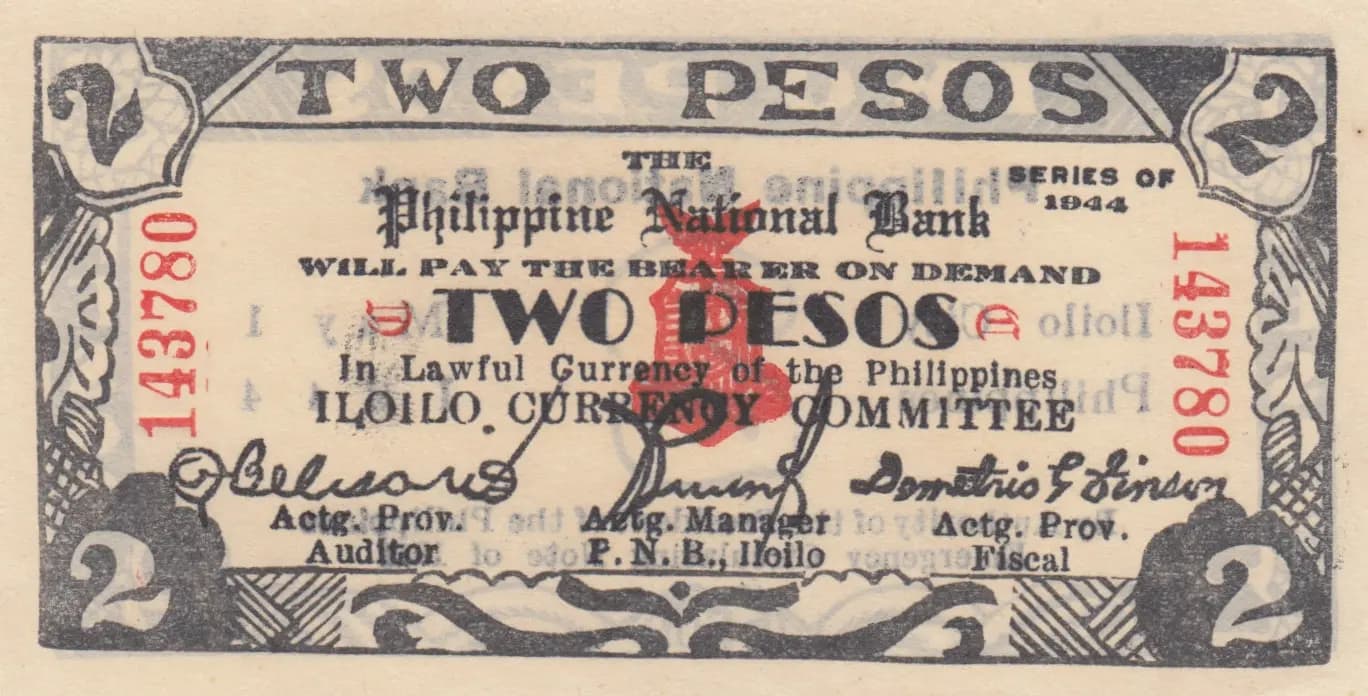 2 pesos 1944 from Philippines, P-S340 (1944) — image 1