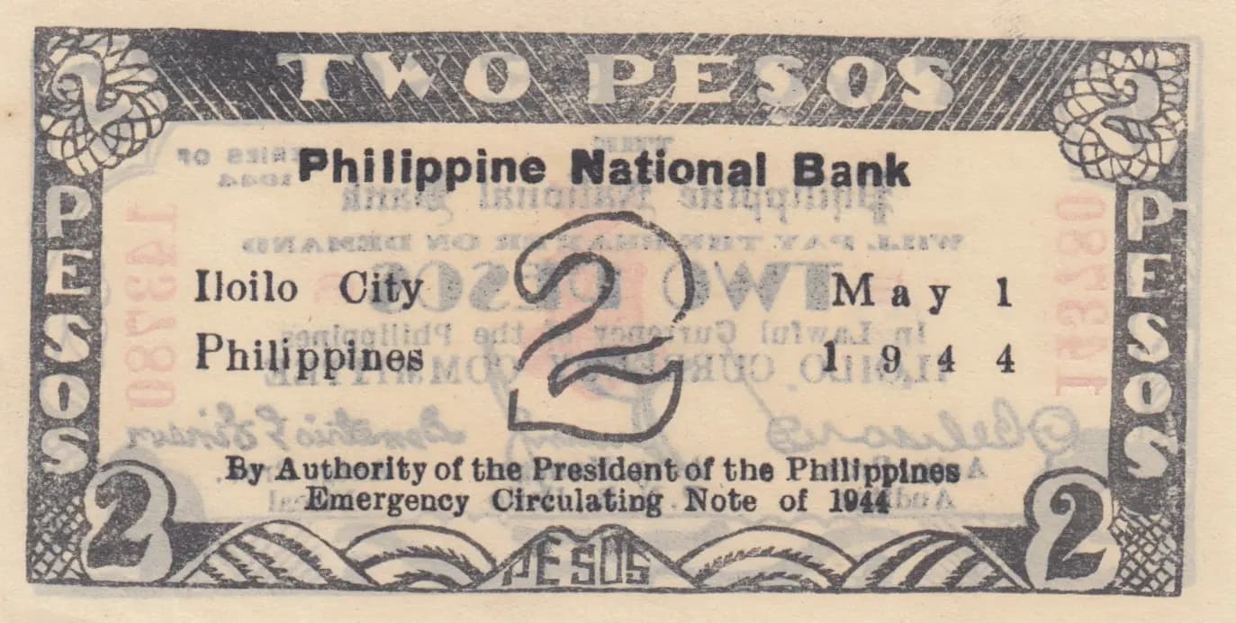 2 pesos 1944 from Philippines, P-S340 (1944) — image 2
