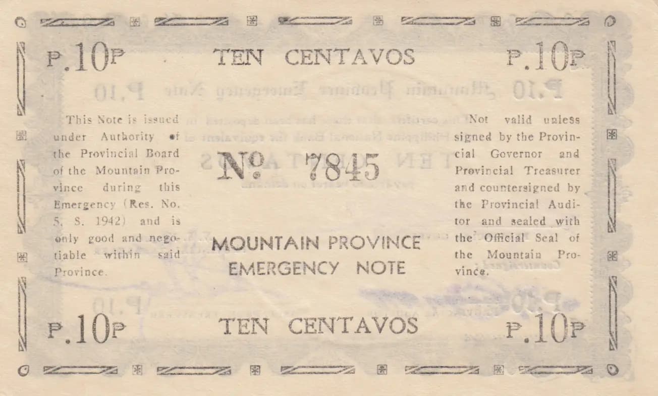 10 centavos 1942 from Philippines, P-S592 (1942) — image 2