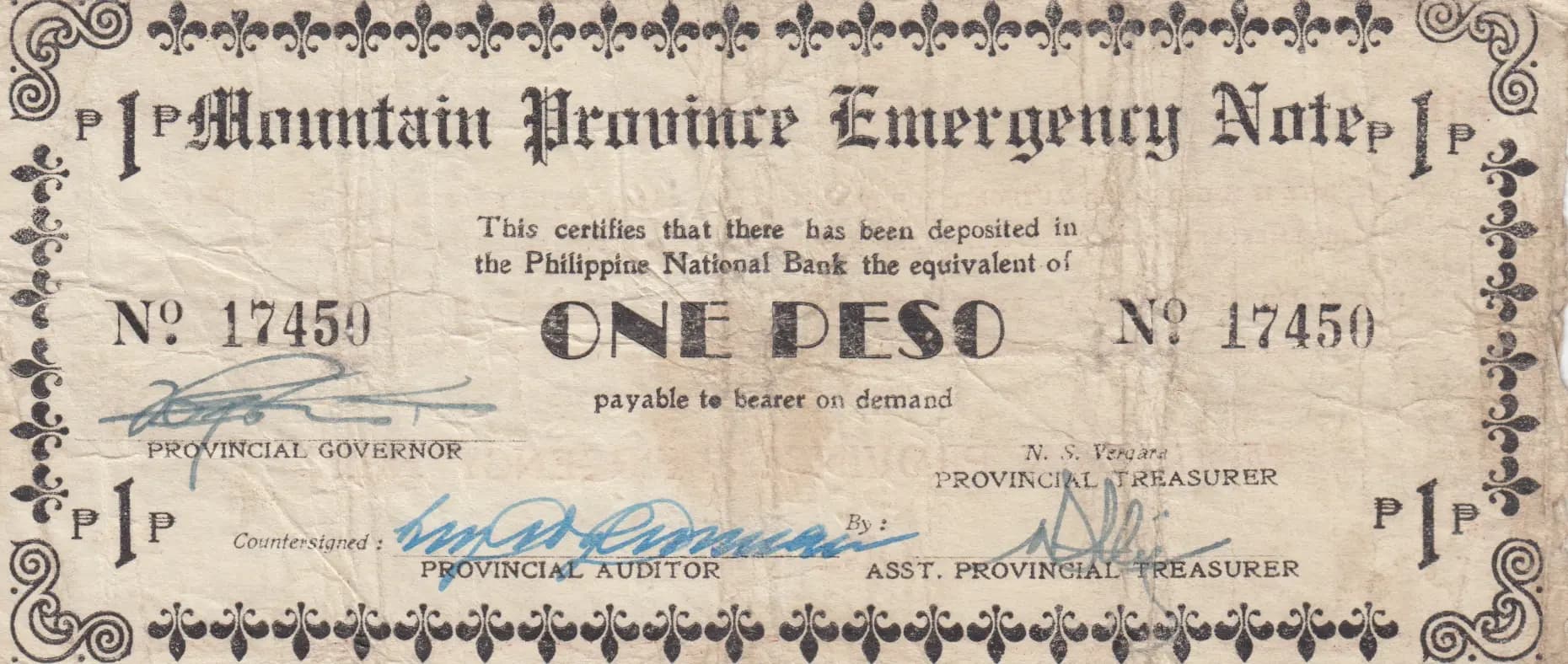 1 peso 1942 from Philippines, P-S595a