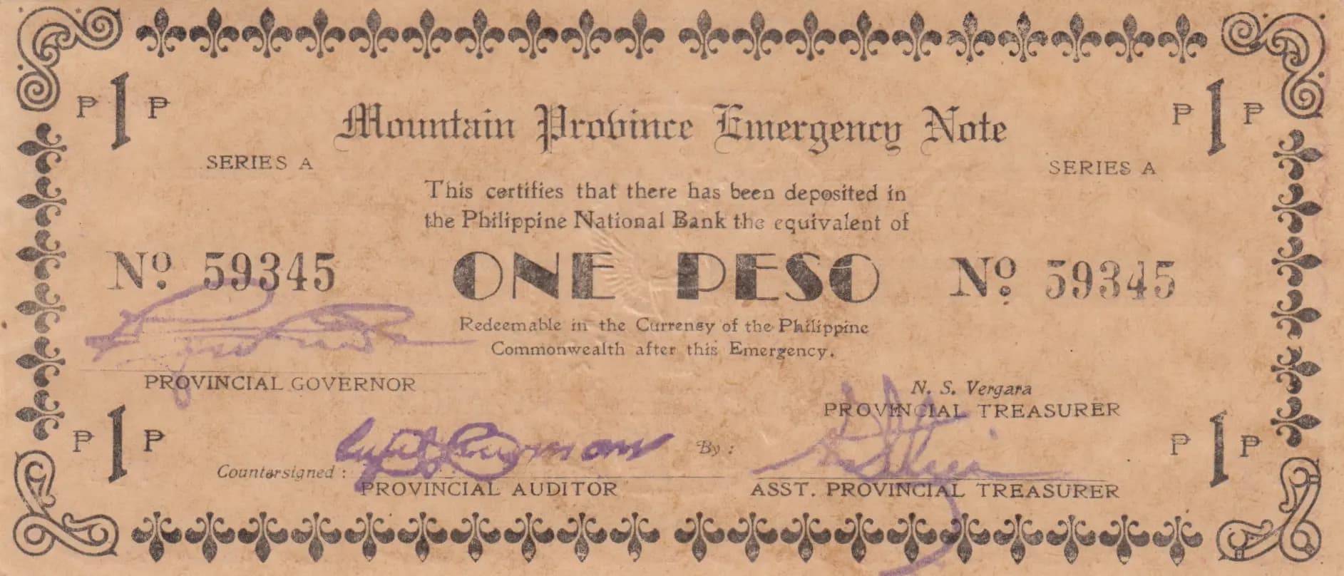 1 peso 1942 from Philippines, P-S601