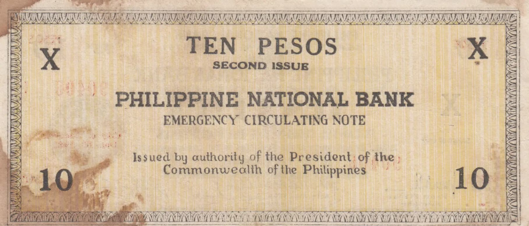 10 pesos 1941 from Philippines, P-S627b (1941) — image 2