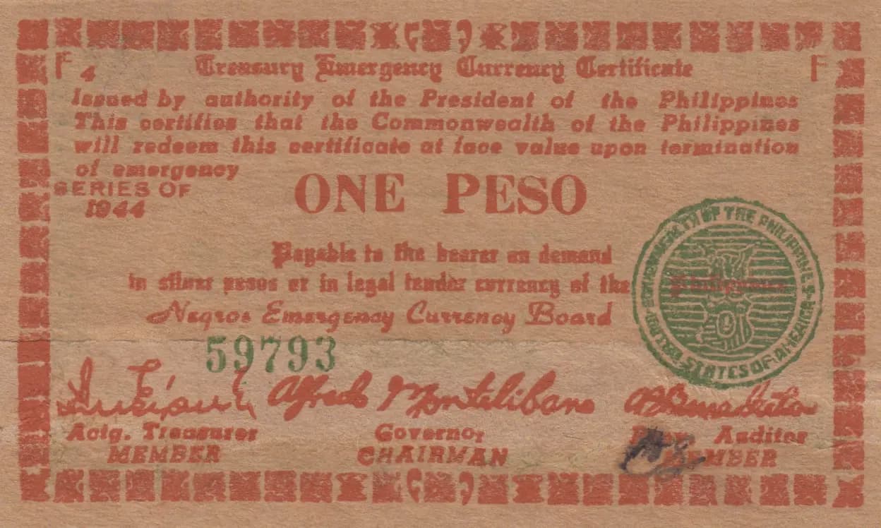 1 peso 1944 from Philippines, P-S672