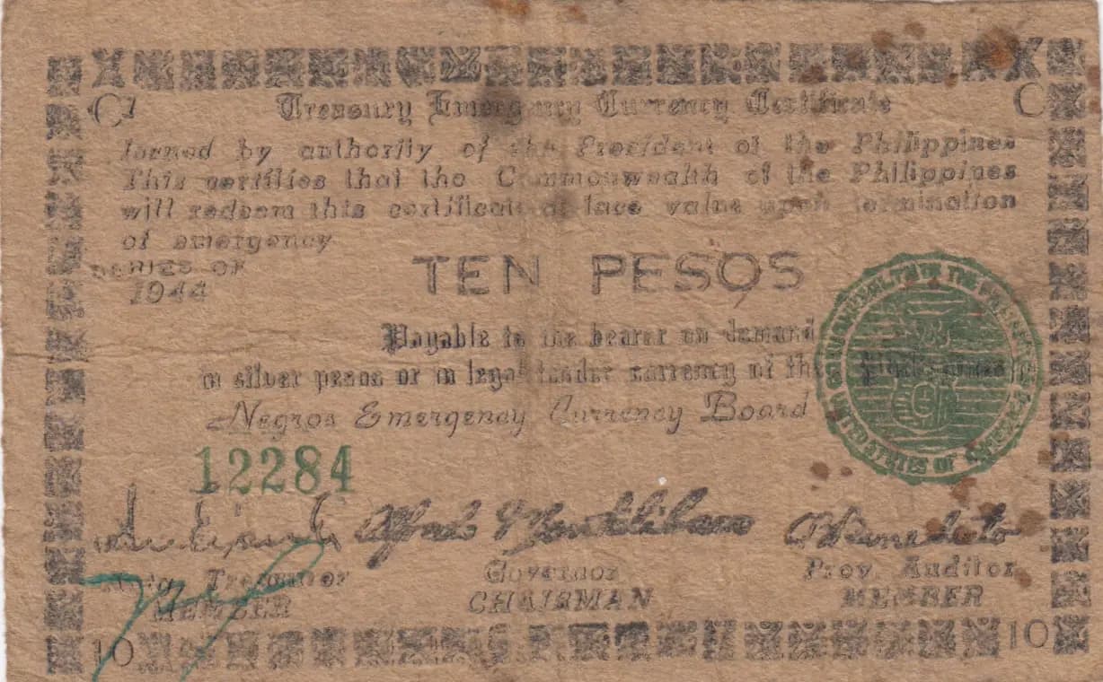 10 pesos 1944 from Philippines, P-S676