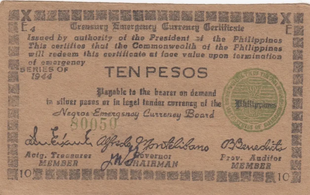 10 pesos 1944 from Philippines, P-S676