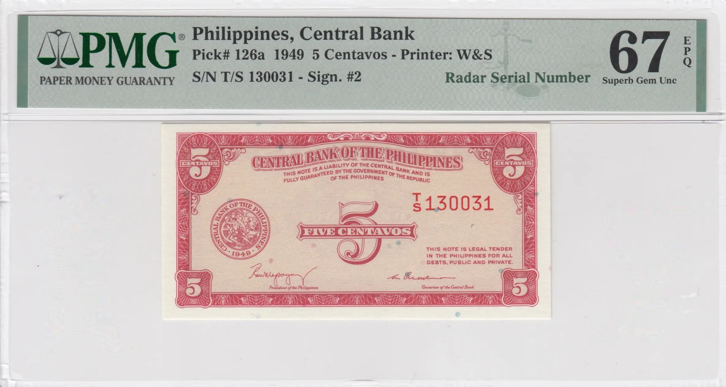 5 centavos 1949 from Philippines, P-126a