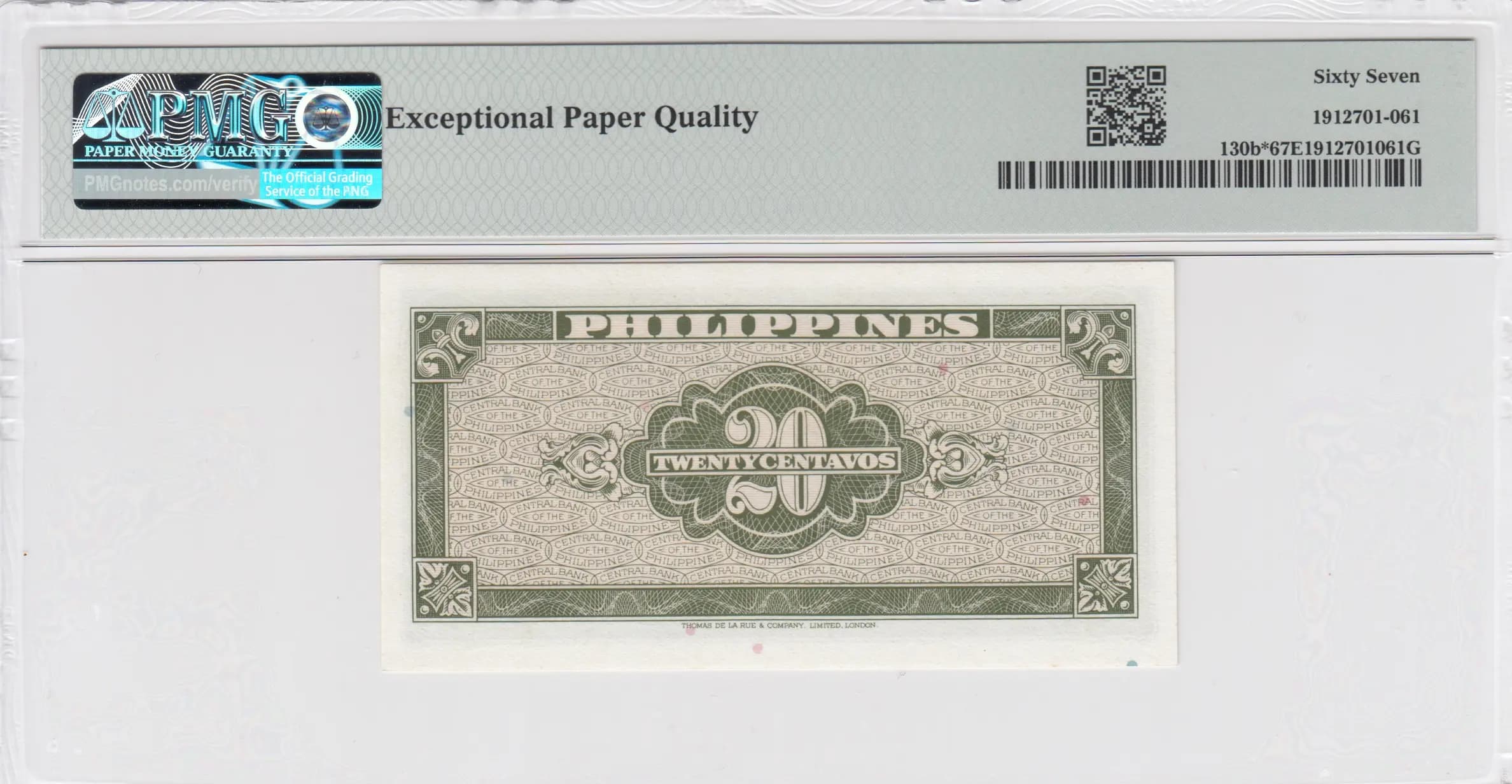 20 centavos 1949 replacement from Philippines, P-130b* (1949) — image 2