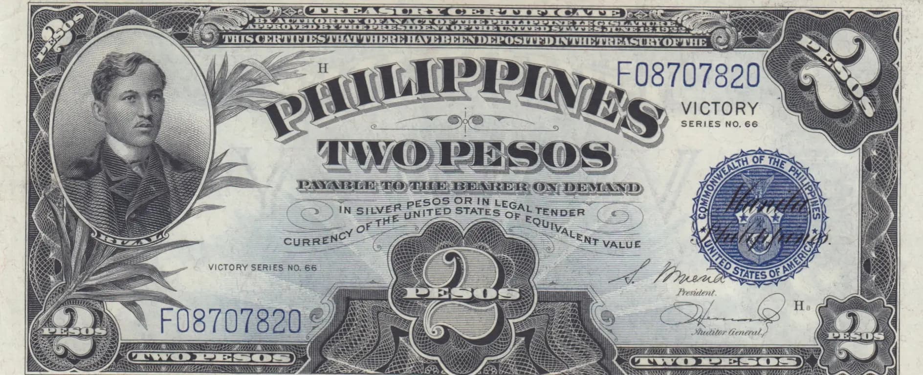 2 pesos 1944 from Philippines, P-95a