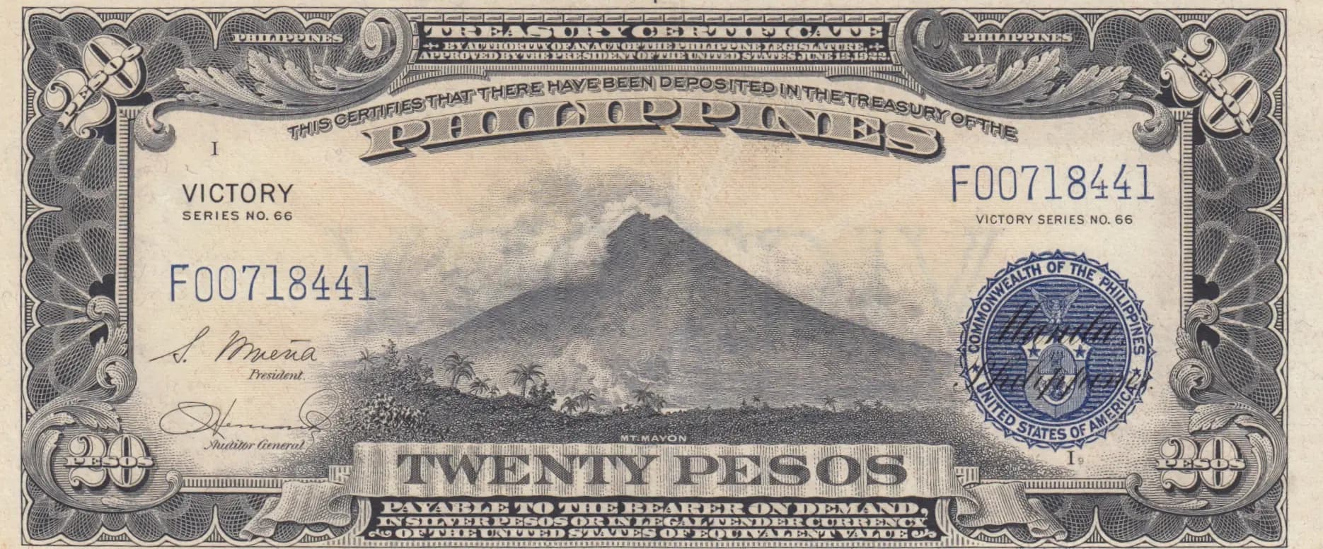20 pesos 1944 from Philippines, P-98a (1944) — image 1