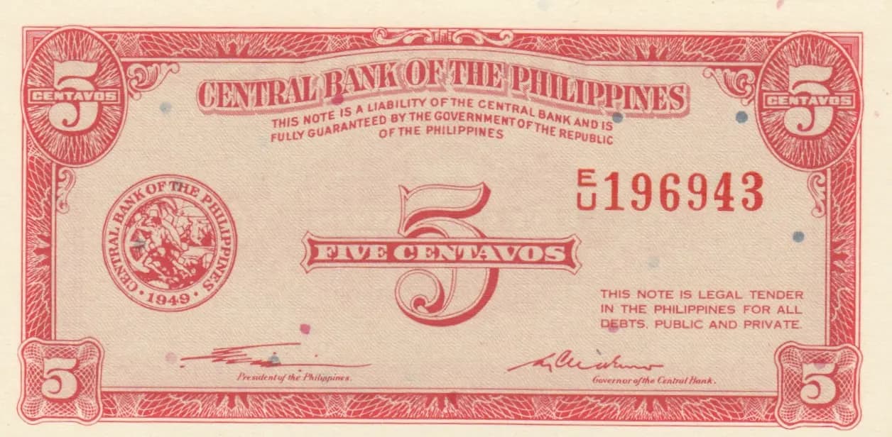 5 centavos 1949 from Philippines, P-125 (1949) — image 1