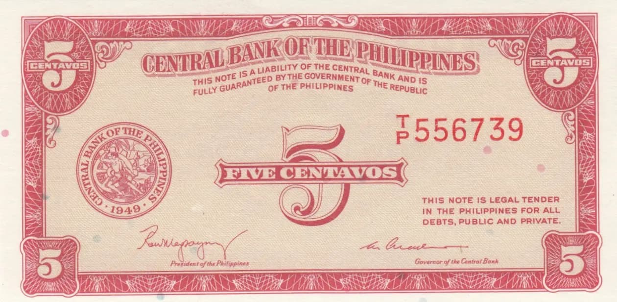 5 centavos 1949 from Philippines, P-126