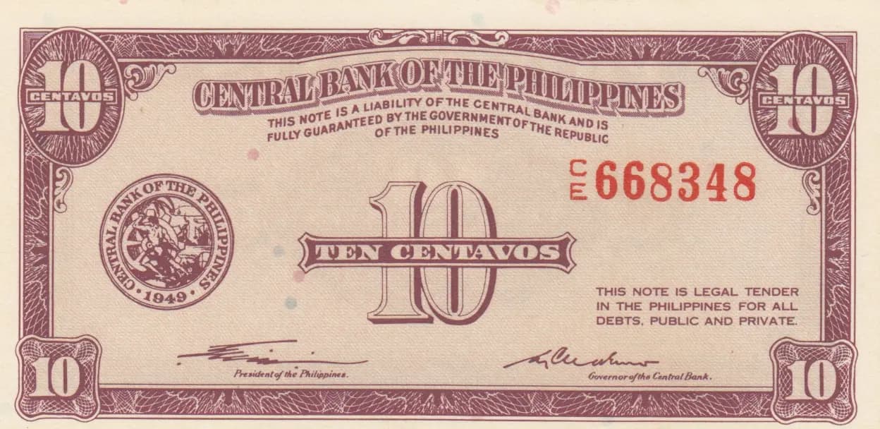 10 centavos 1949 from Philippines, P-127