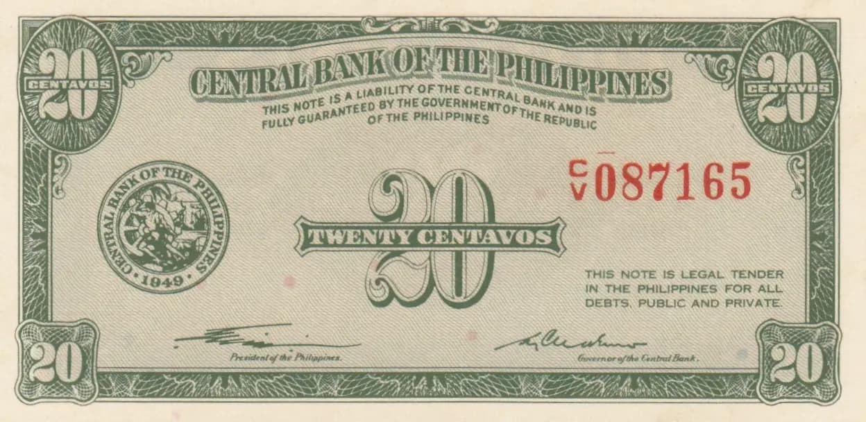 20 centavos 1949 from Philippines, P-129 (1949) — image 1