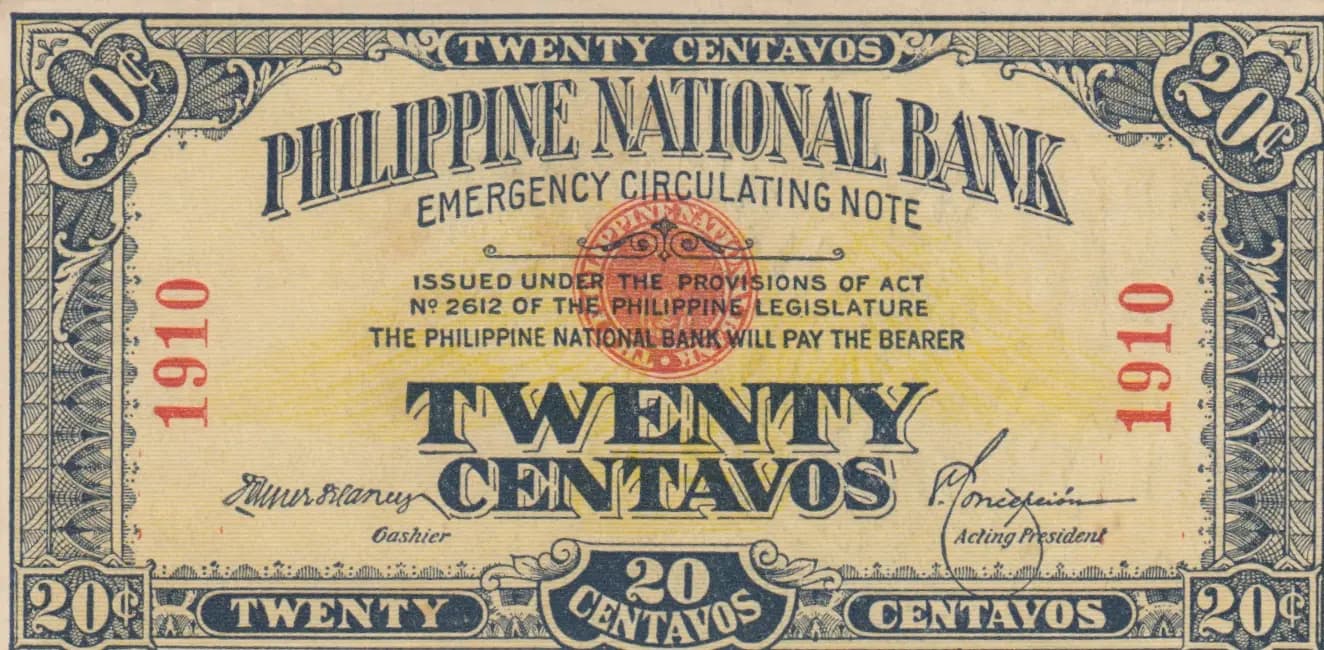 20 centavos 1917 from Philippines, P-40