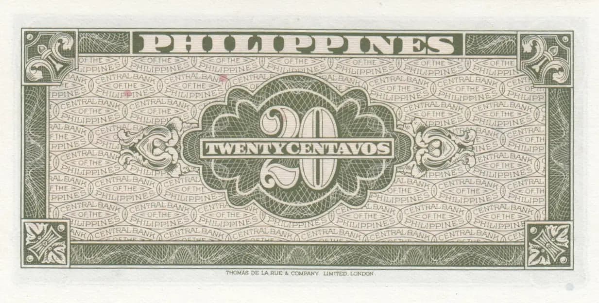 20 centavos 1949 replacement from Philippines, P-130b* (1949) — image 2