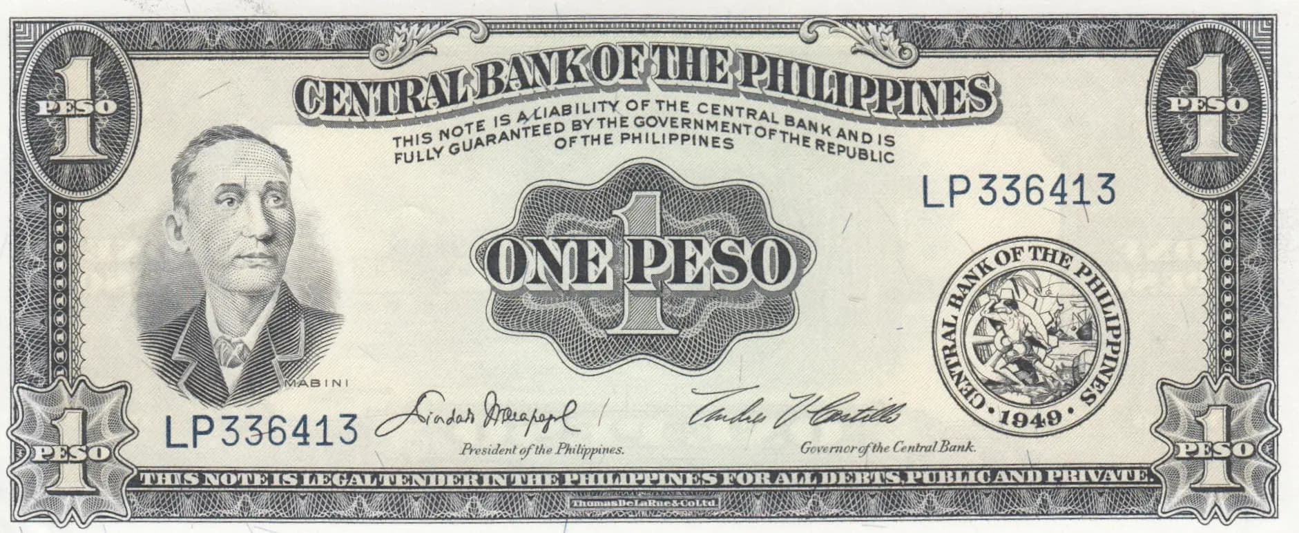 1 peso 1949 from Philippines, P-133f