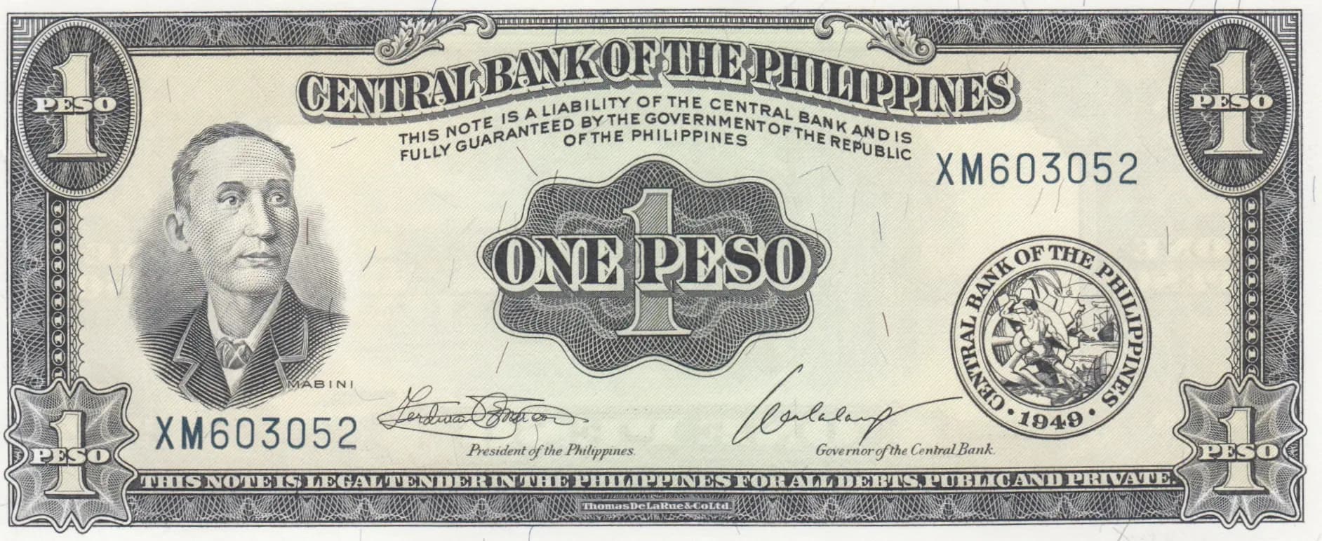 1 peso 1949 from Philippines, P-133h