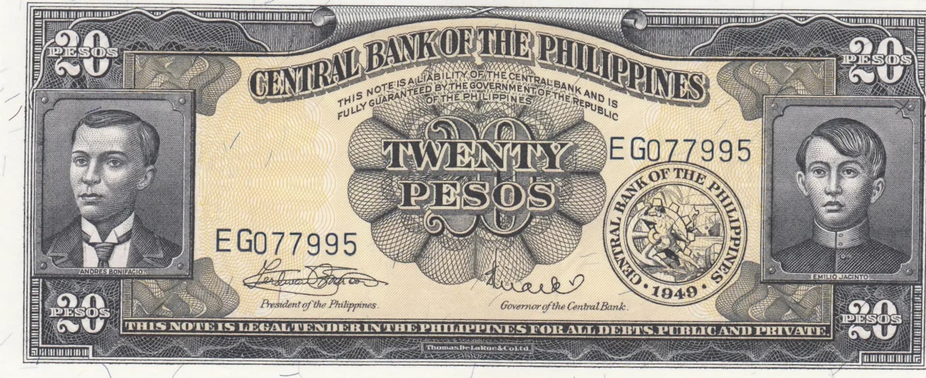 20 pesos 1949 from Philippines, P-137e (1949) — image 1