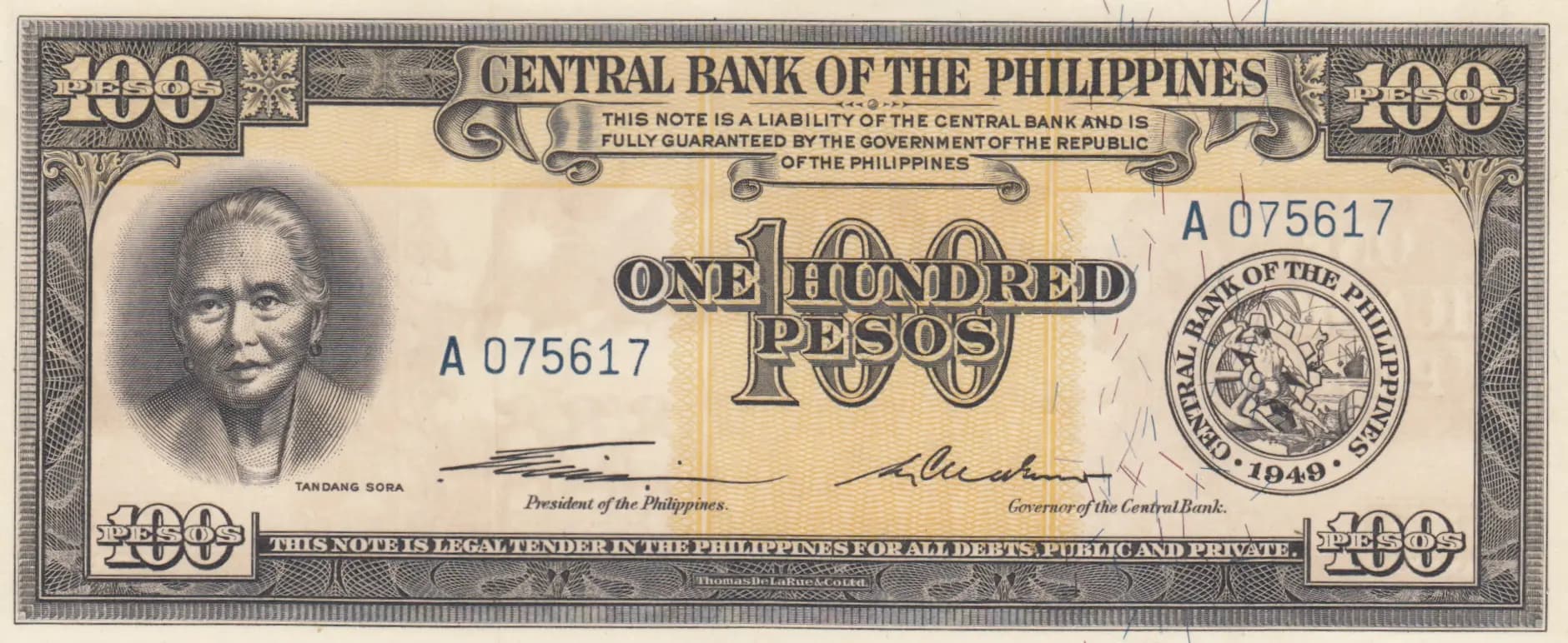 100 pesos 1949 from Philippines, P-139 (1949) — image 1