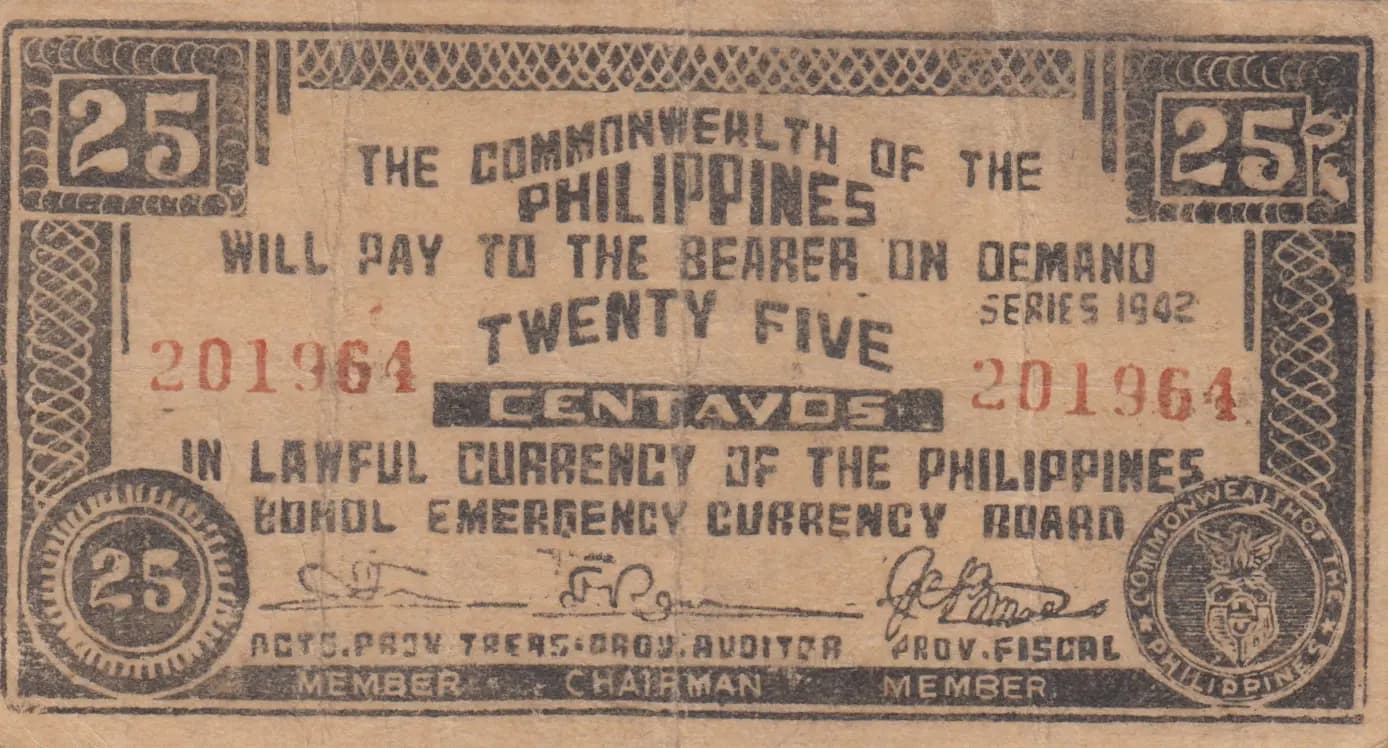 25 centavos 1942 from Philippines, P-S132f