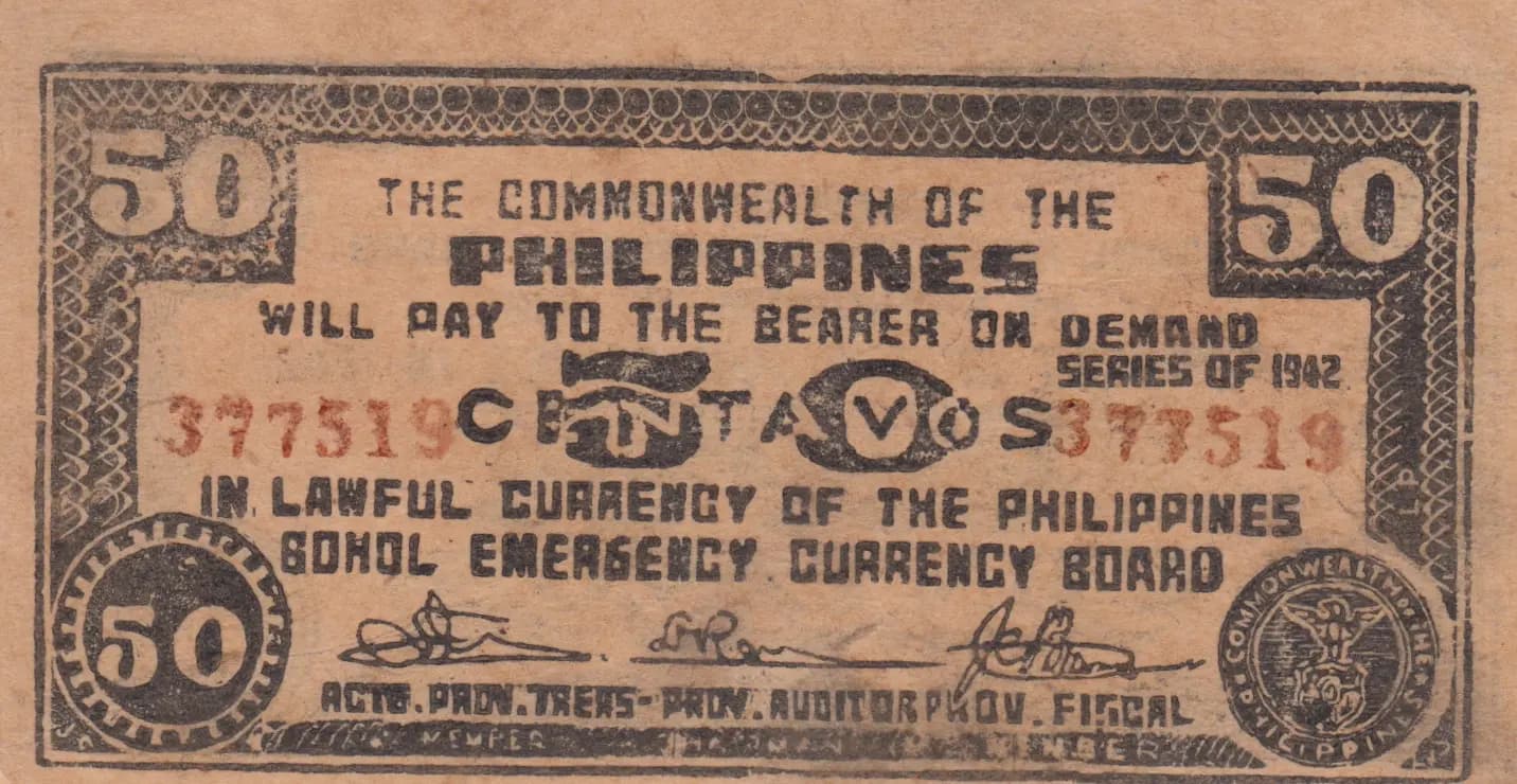 50 centavos 1942 from Philippines, P-S134d (1942) — image 1