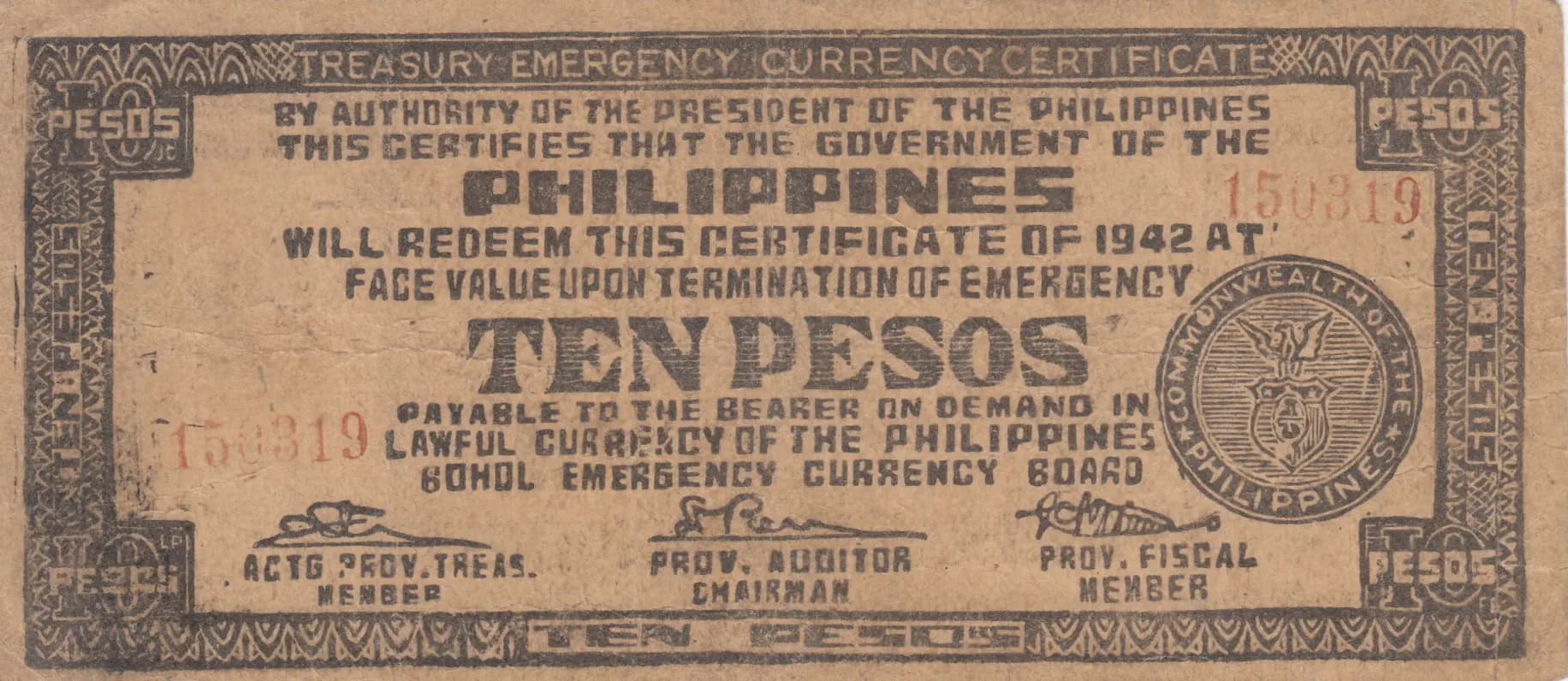 10 pesos 1942 from Philippines, P-S137f