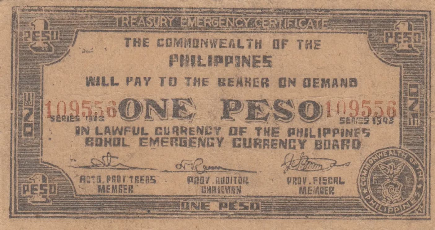 1 peso 1943 from Philippines, P-S139b