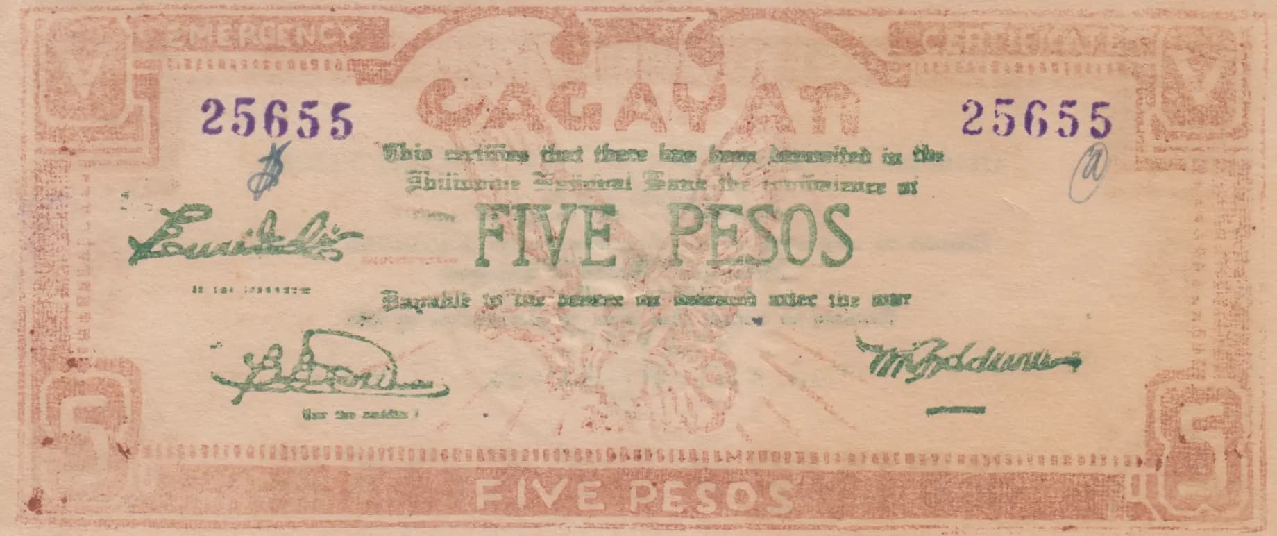 5 pesos 1942 from Philippines, P-S191a (1942) — image 1