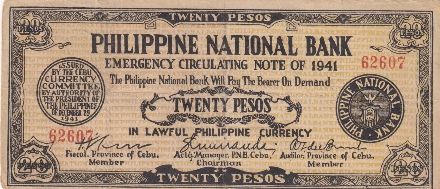 20 pesos 1941 from Philippines, P-S218