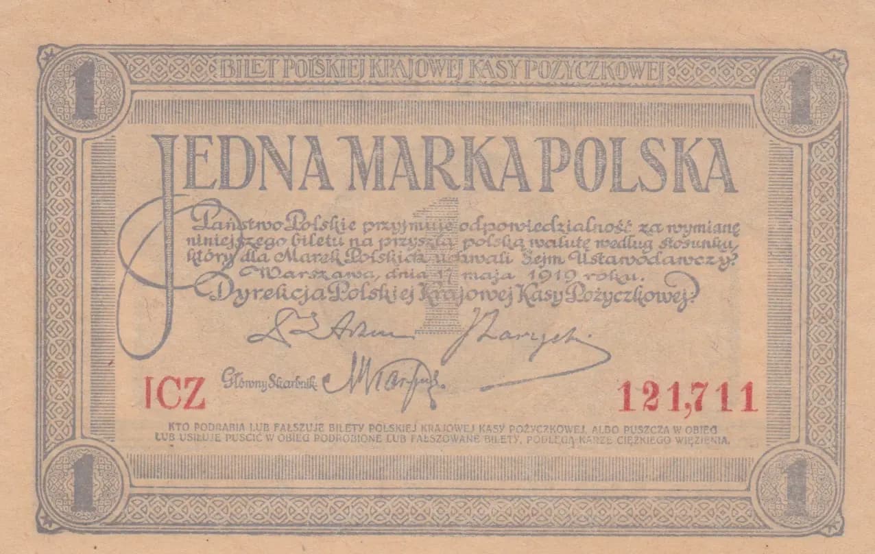 1 marka 1919 from Poland, P-19 (2) (1919) — image 1