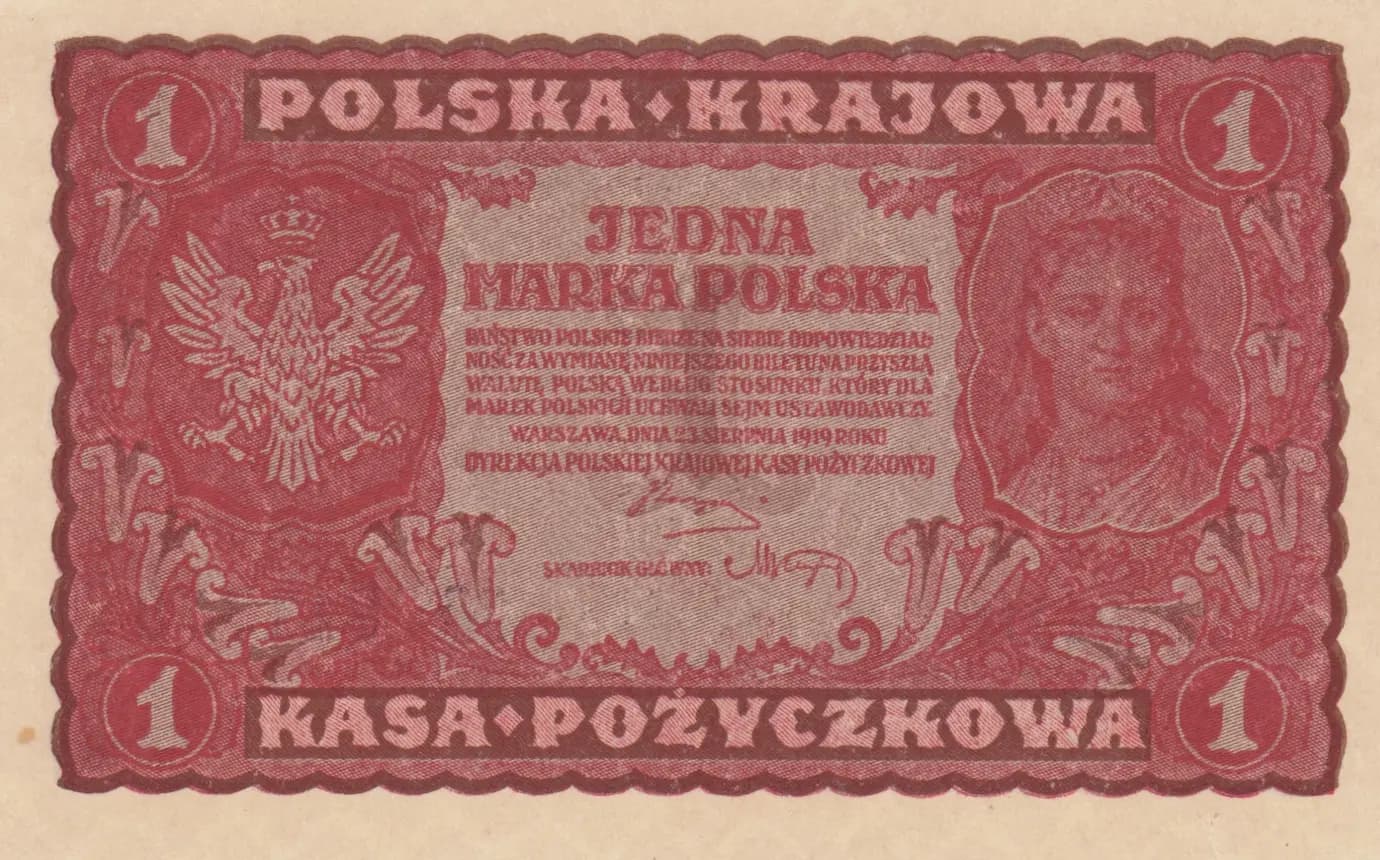 1 marka 1919 from Poland, P-23 (2)