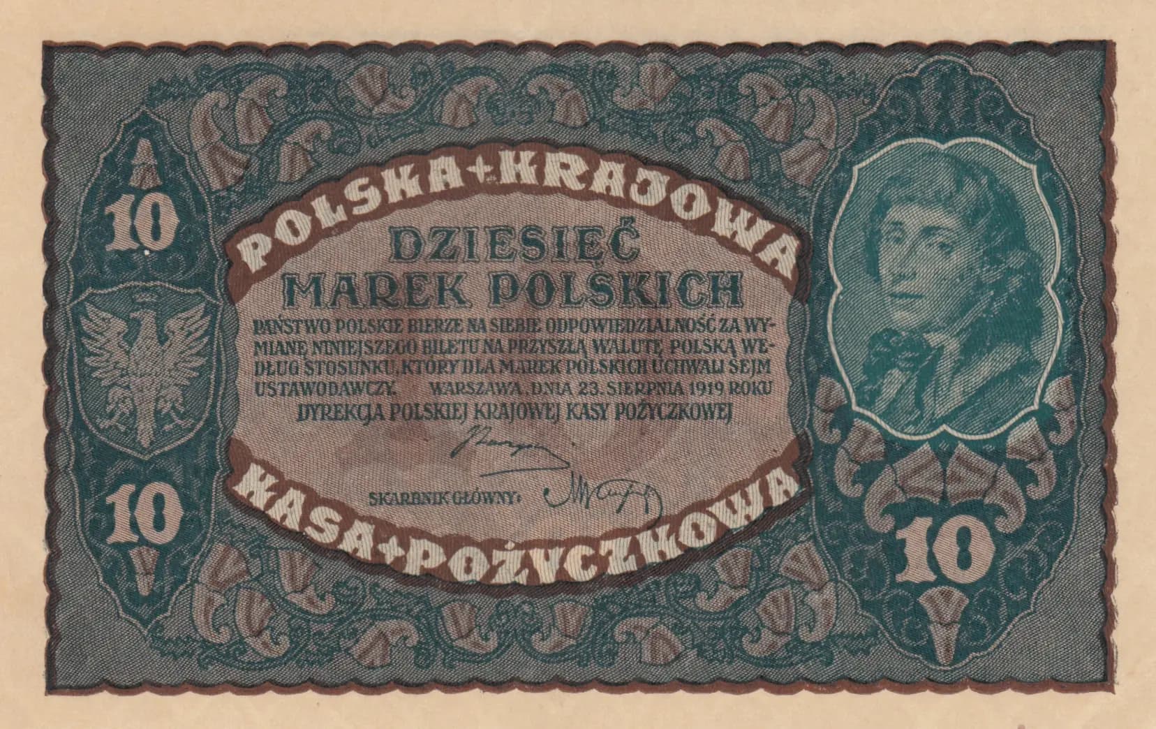 10 marek 1919 from Poland, P-25 (1919) — image 1