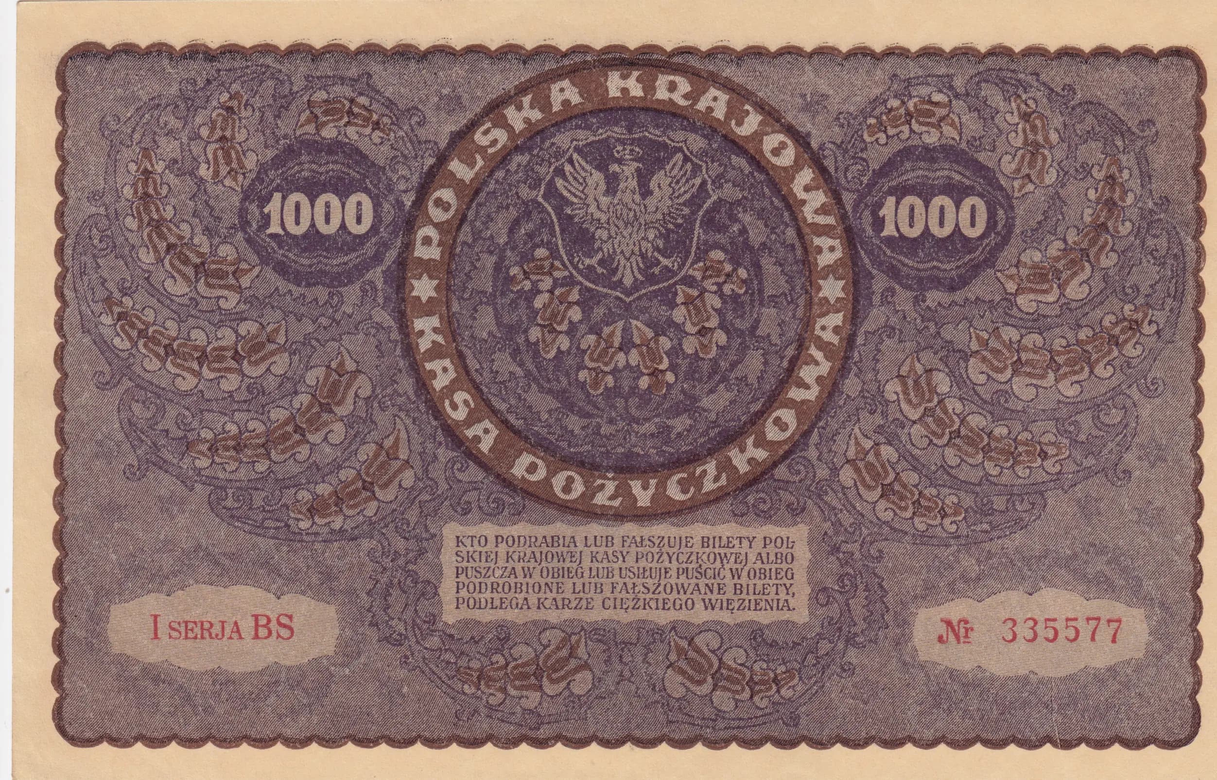 1000 marek 1919 from Poland, P-29 (1919) — image 2