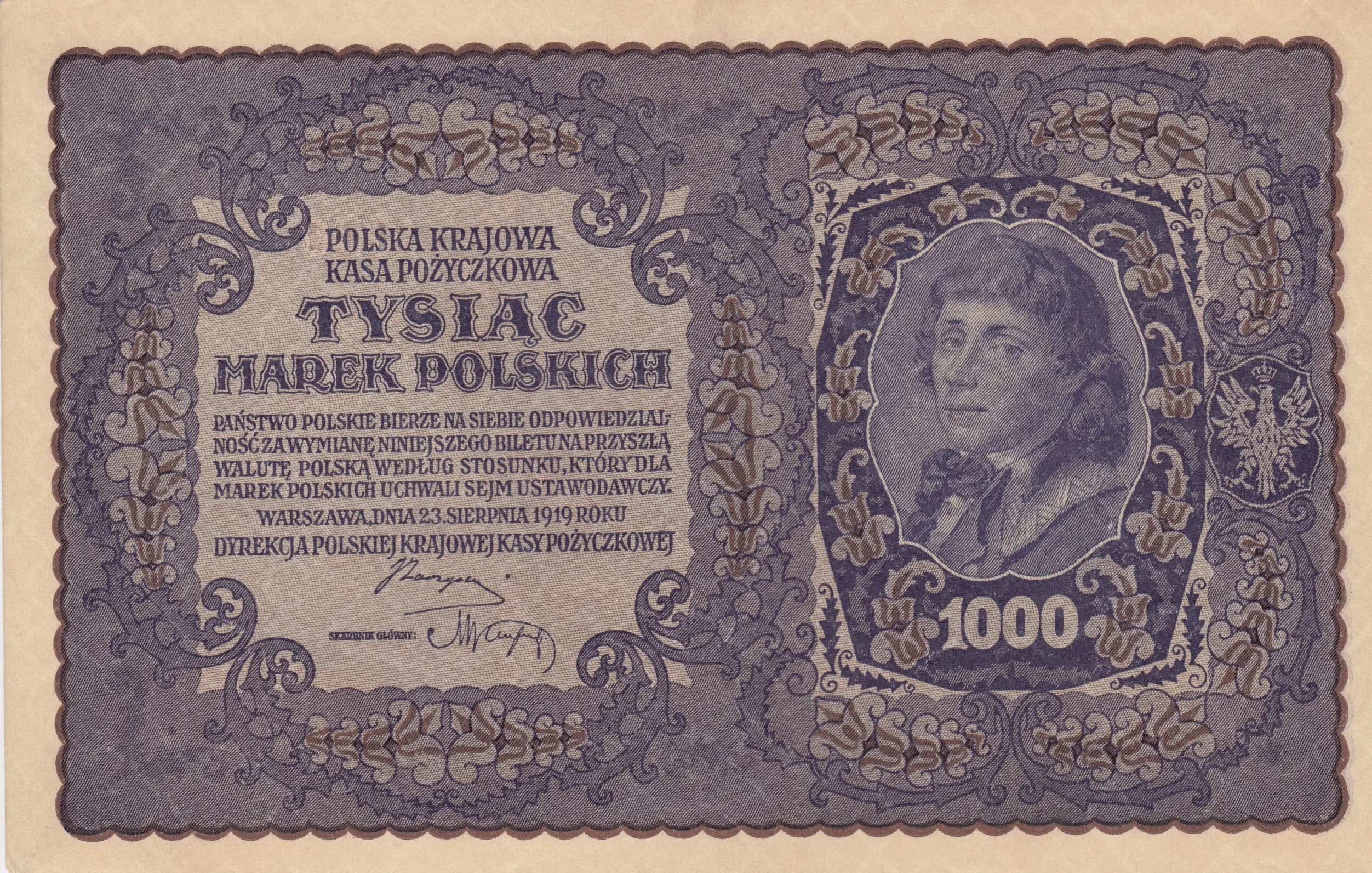 1000 marek 1919 from Poland, P-29 (1919) — image 1