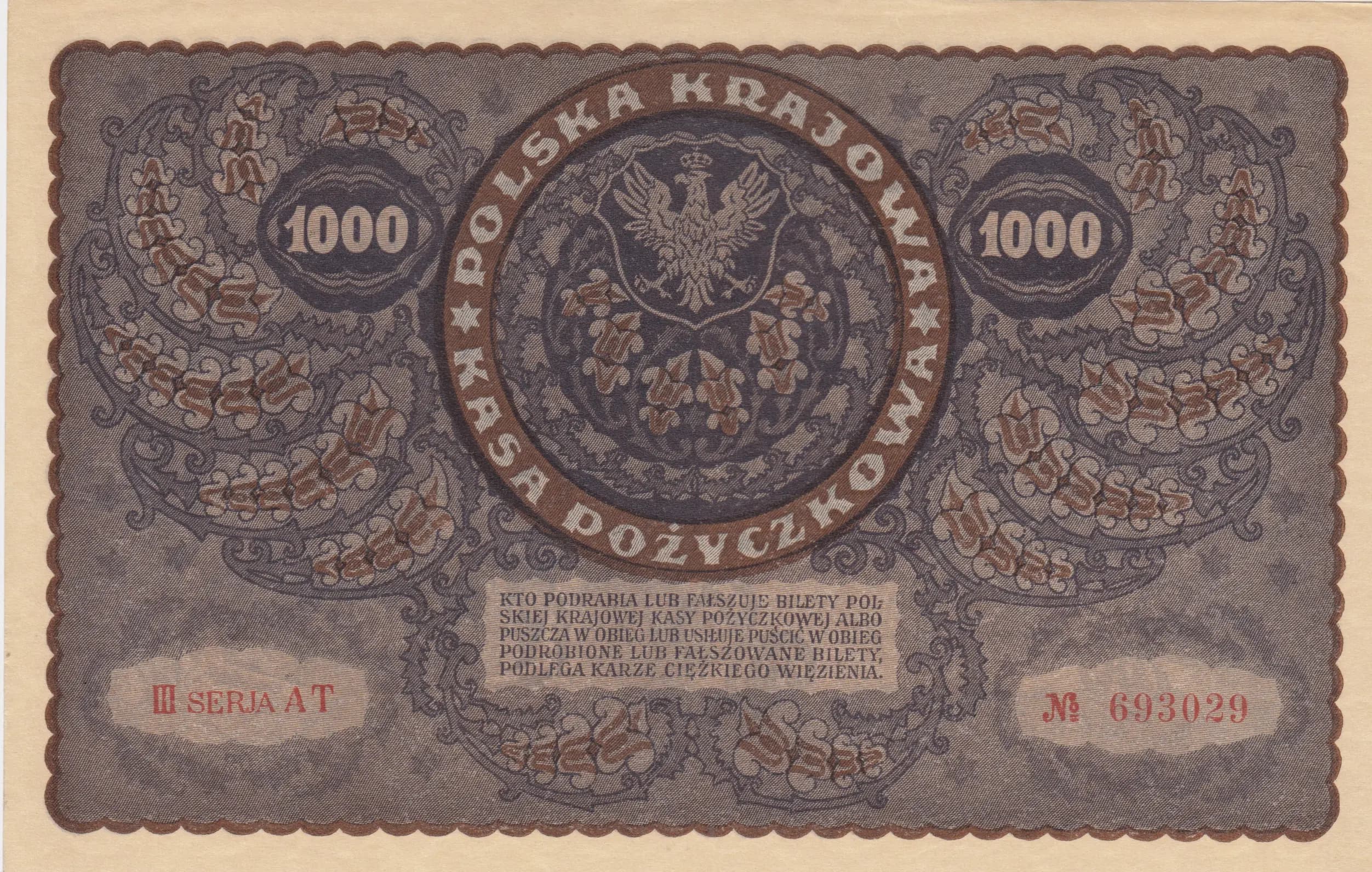 1000 marek 1919 from Poland, P-29 (1919) — image 2