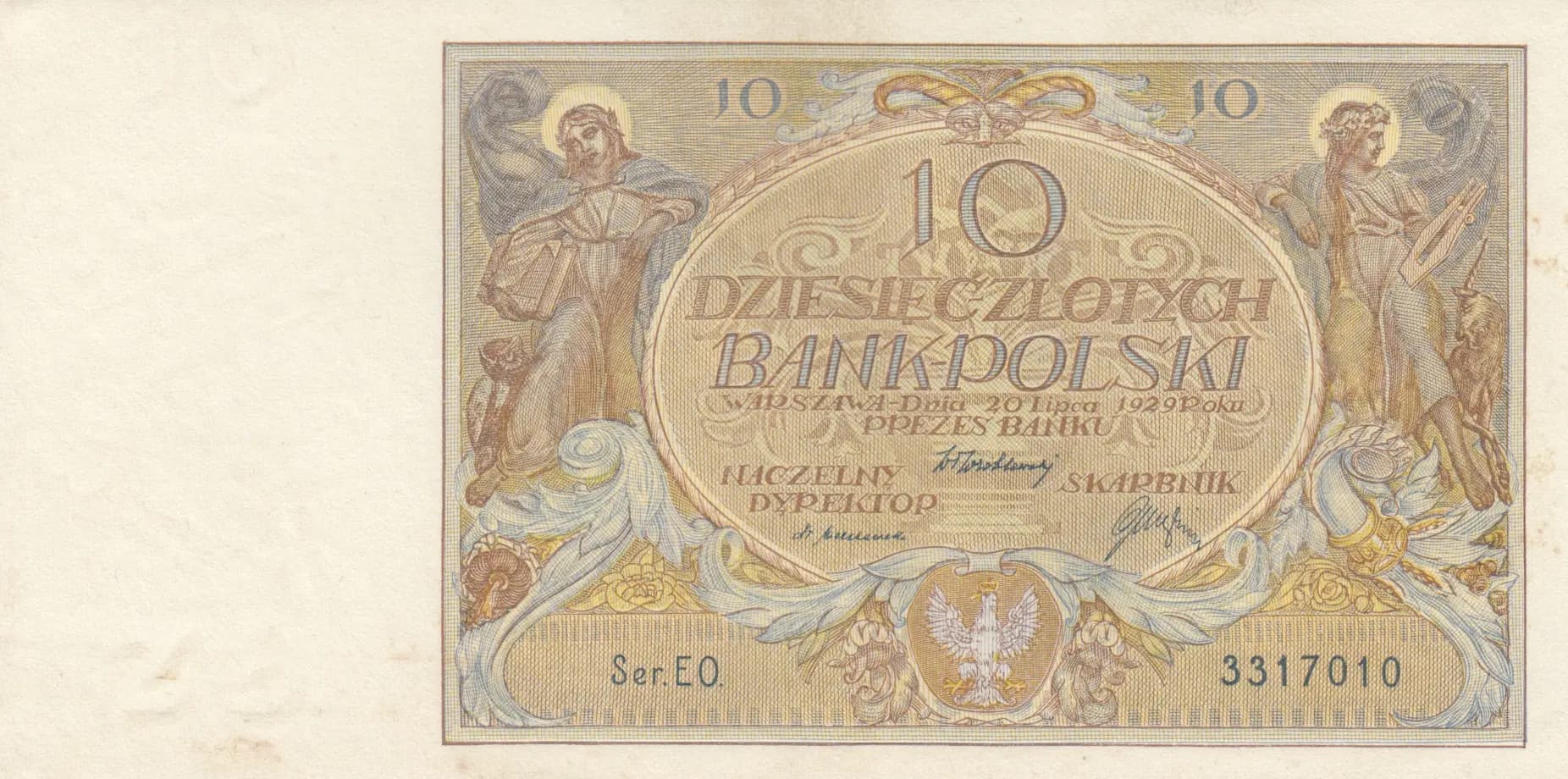 10 zlotych 1929 from Poland, P-69