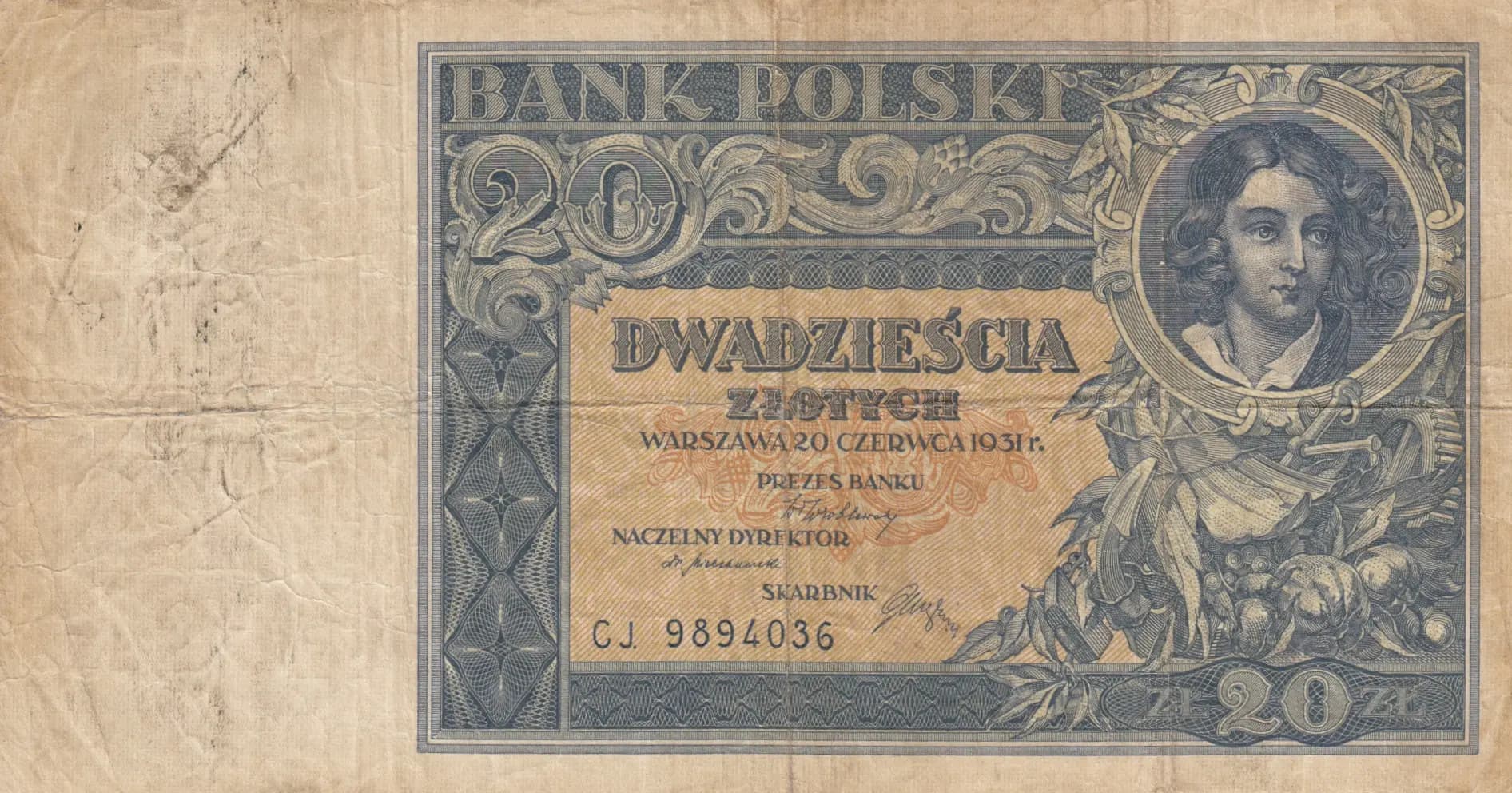 20 zlotych 1931 from Poland, P-73