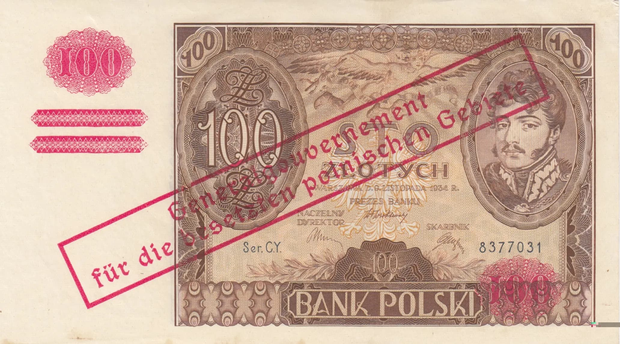 100 zlotych 1939 from Poland, P-89 (1939) — image 1