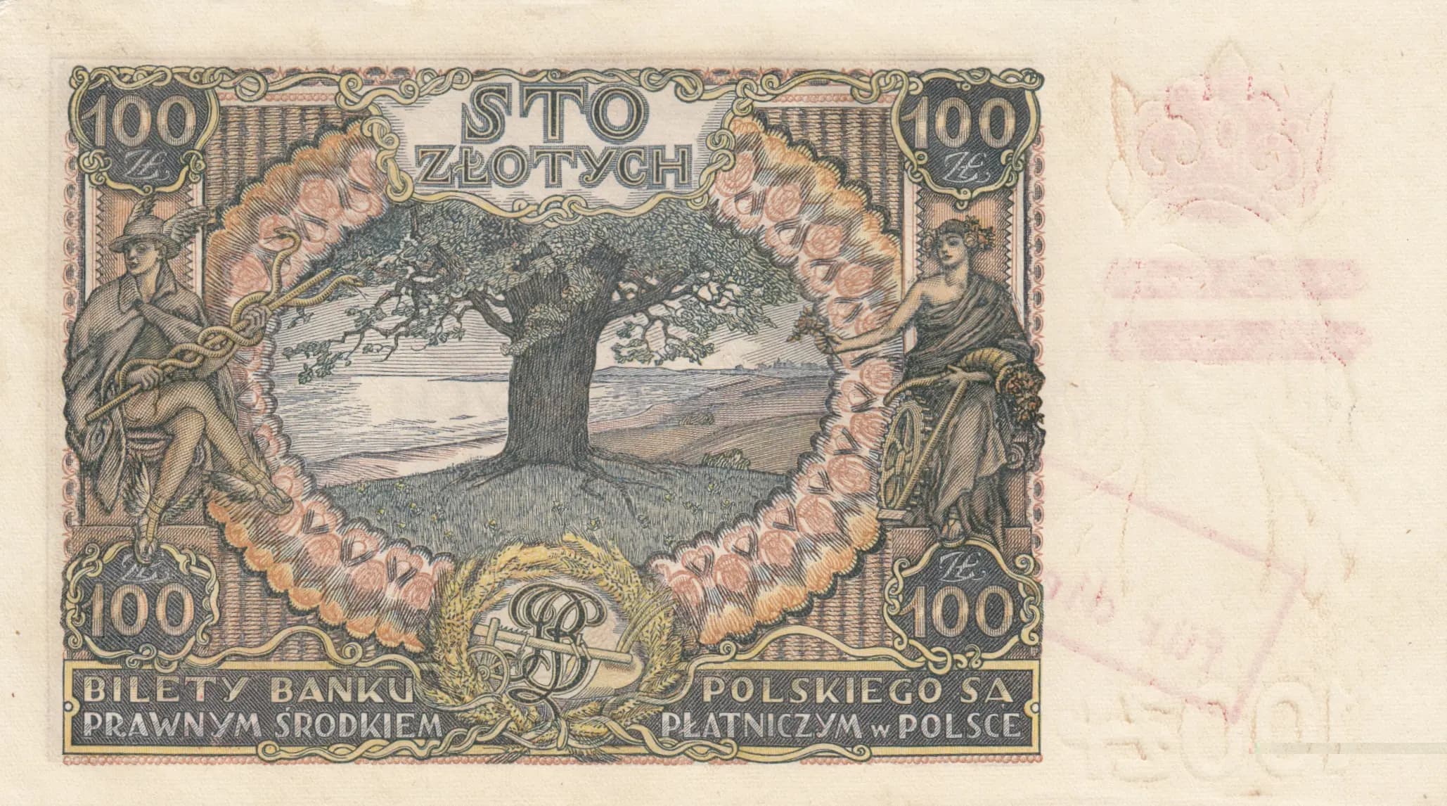 100 zlotych 1939 from Poland, P-89 (1939) — image 2