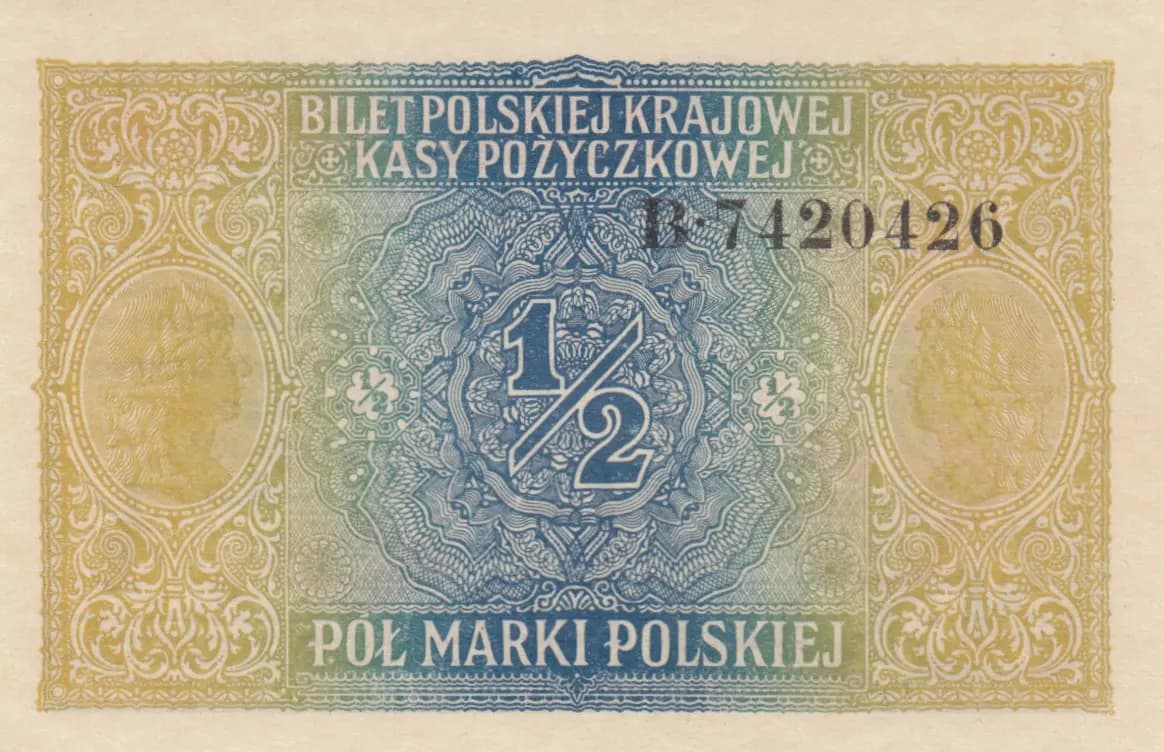 1/2 marek 1916 from Poland, P-7 (1916) — image 2