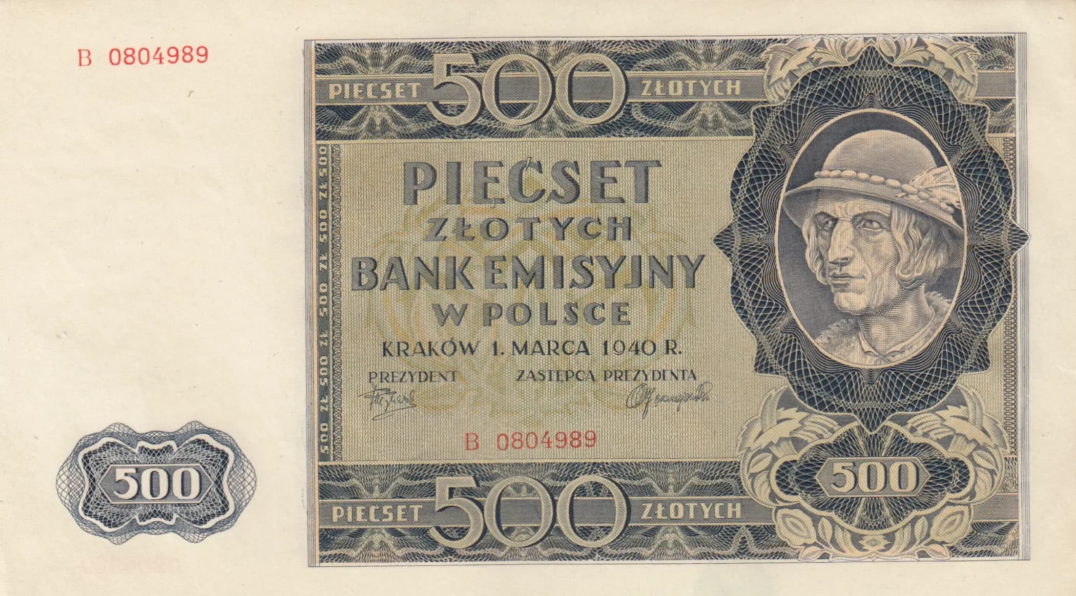 500 zlotych 1940 from Poland, P-98 (1940) — image 1