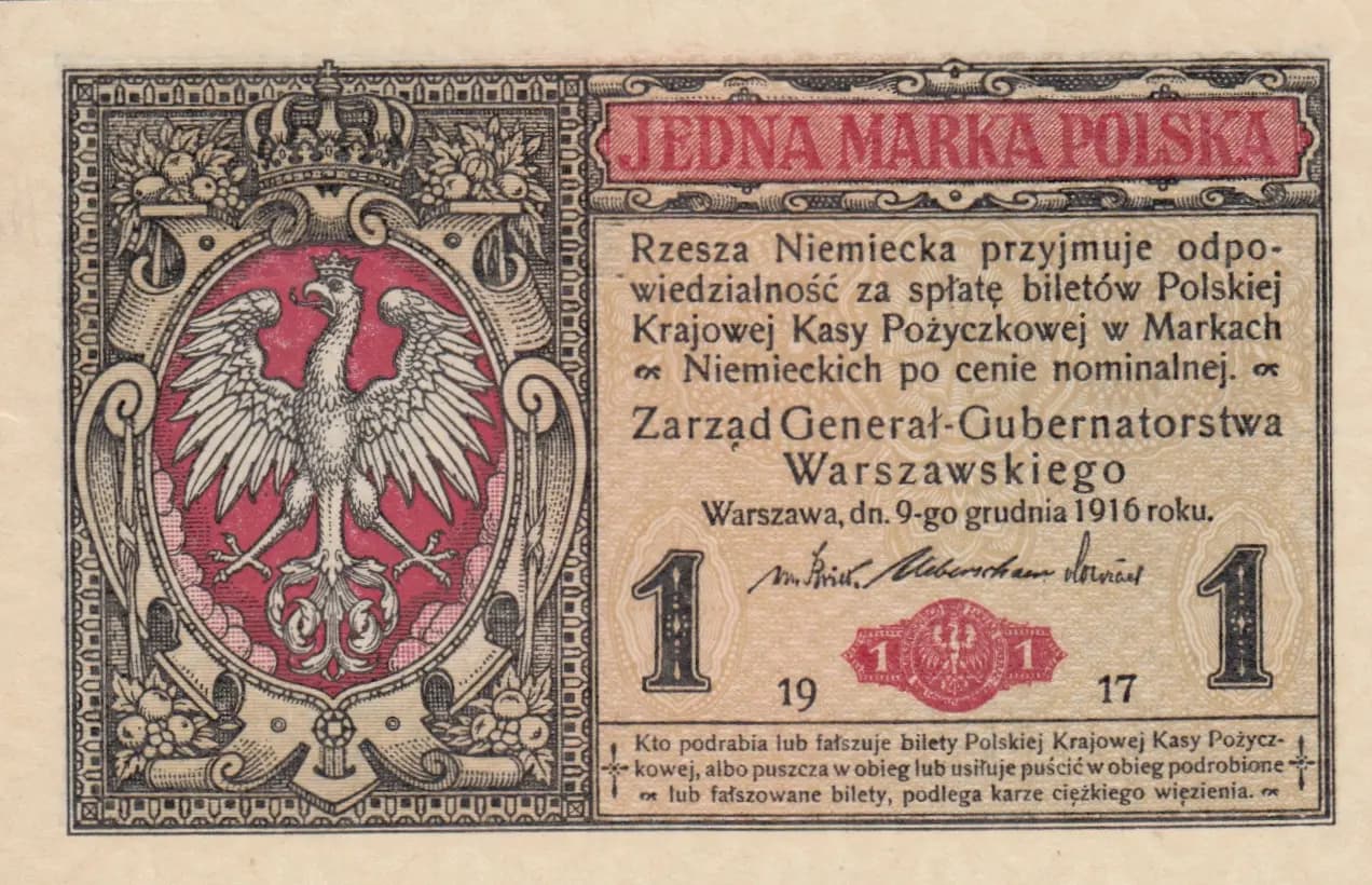 1 marka 1916 from Poland, P-8 (1916) — image 1