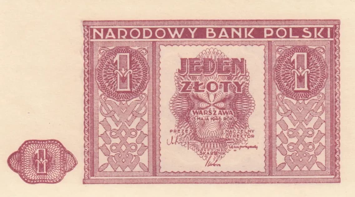 1 zloty 1946 from Poland, P-123 (1946) — image 1