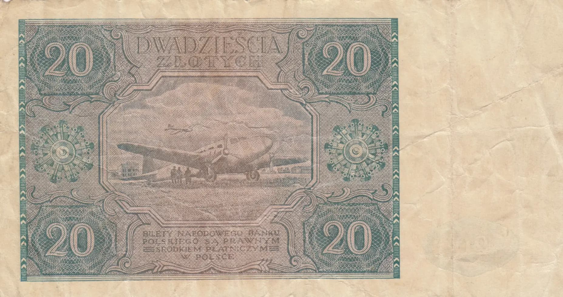 20 zlotych 1946 from Poland, P-127 (1946) — image 2