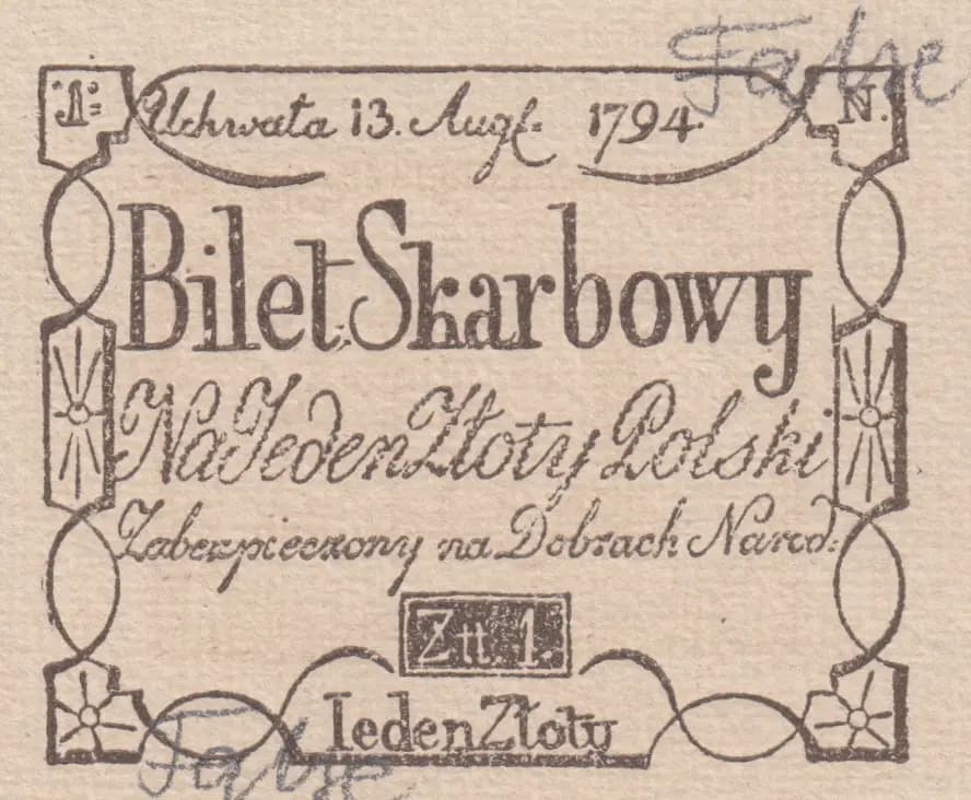 1 zlot 1794 from Poland, P-A10