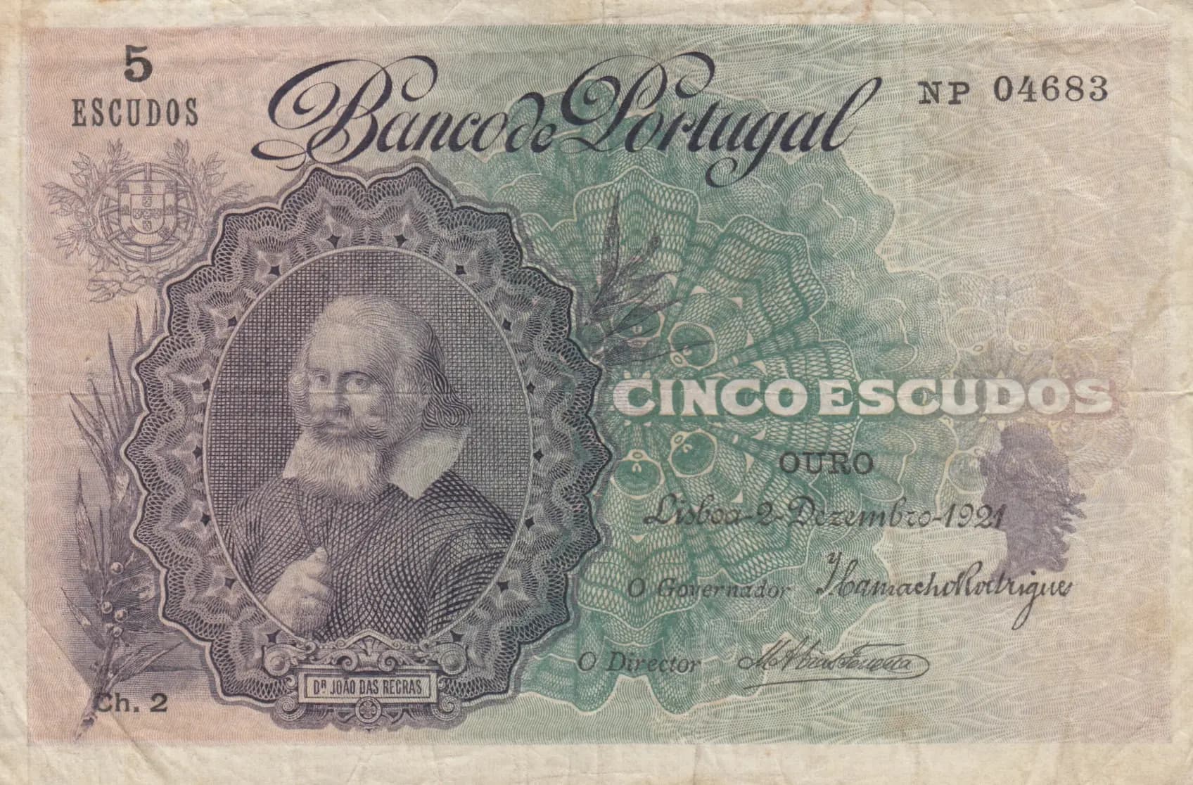 5 escudos 1920 from Portugal, P-120